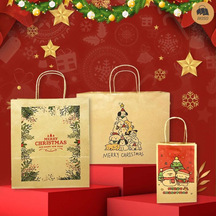 túi kraft in họa tiết noel