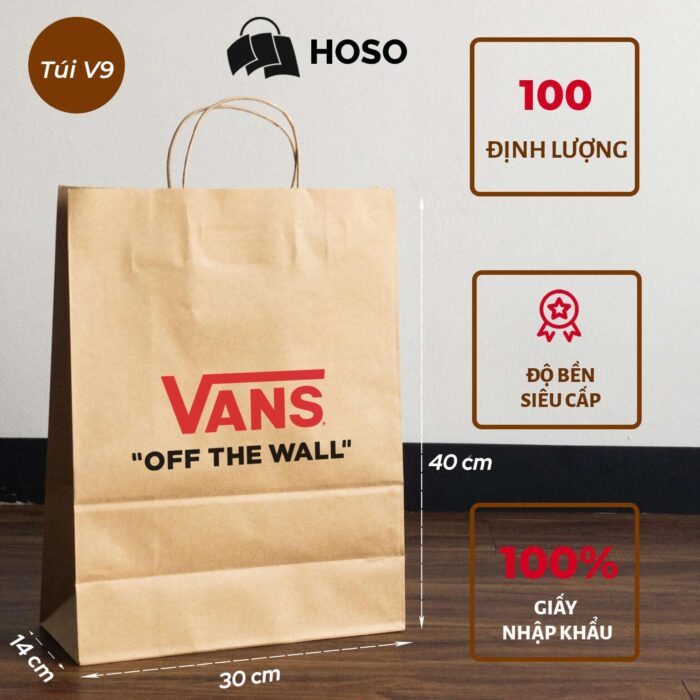 Túi giấy kraft in sẵn hãng giầy Vans